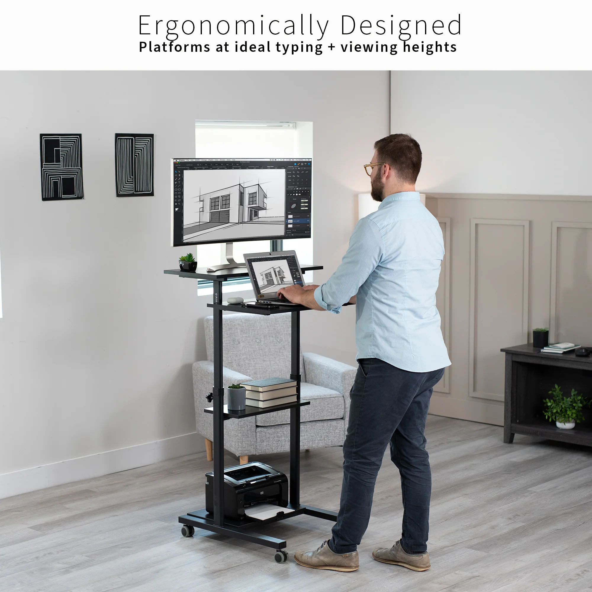 28” Mobile Computer Workstation - Image 10