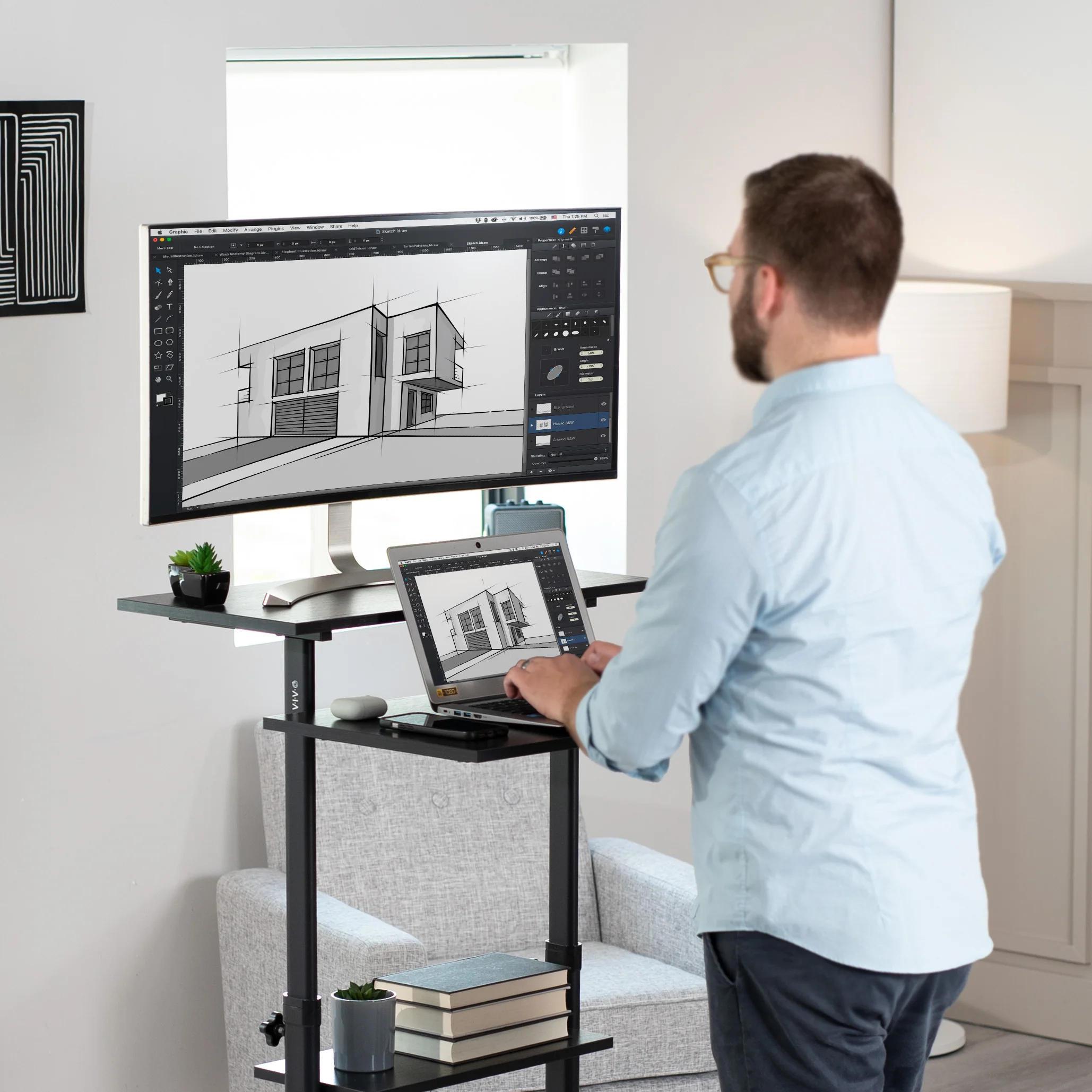 28” Mobile Computer Workstation - Image 3