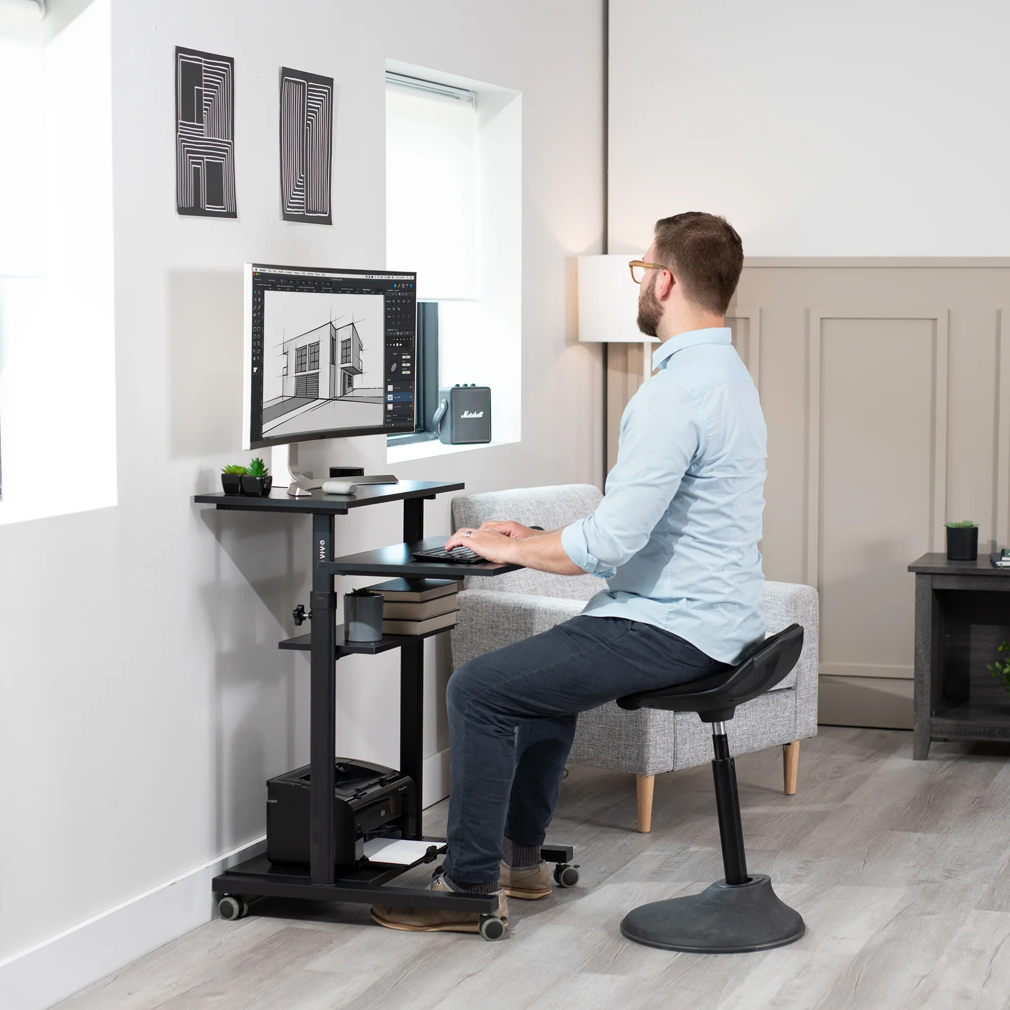 28” Mobile Computer Workstation - Image 7
