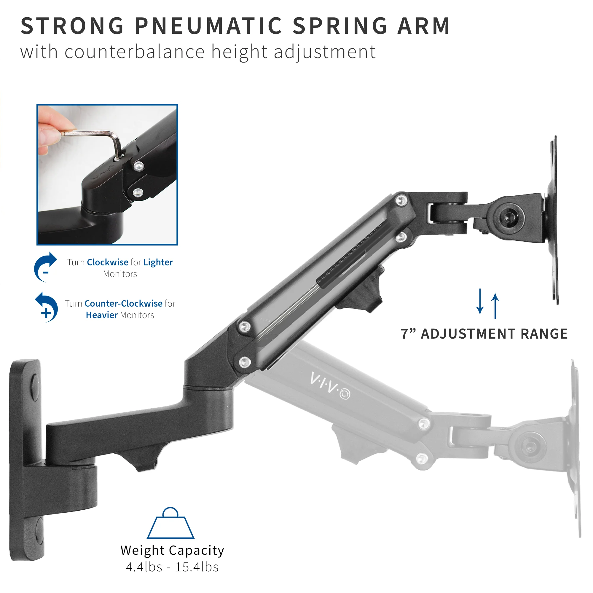 Premium Aluminum Single 17" to 32" Monitor Wall Mount - Image 4