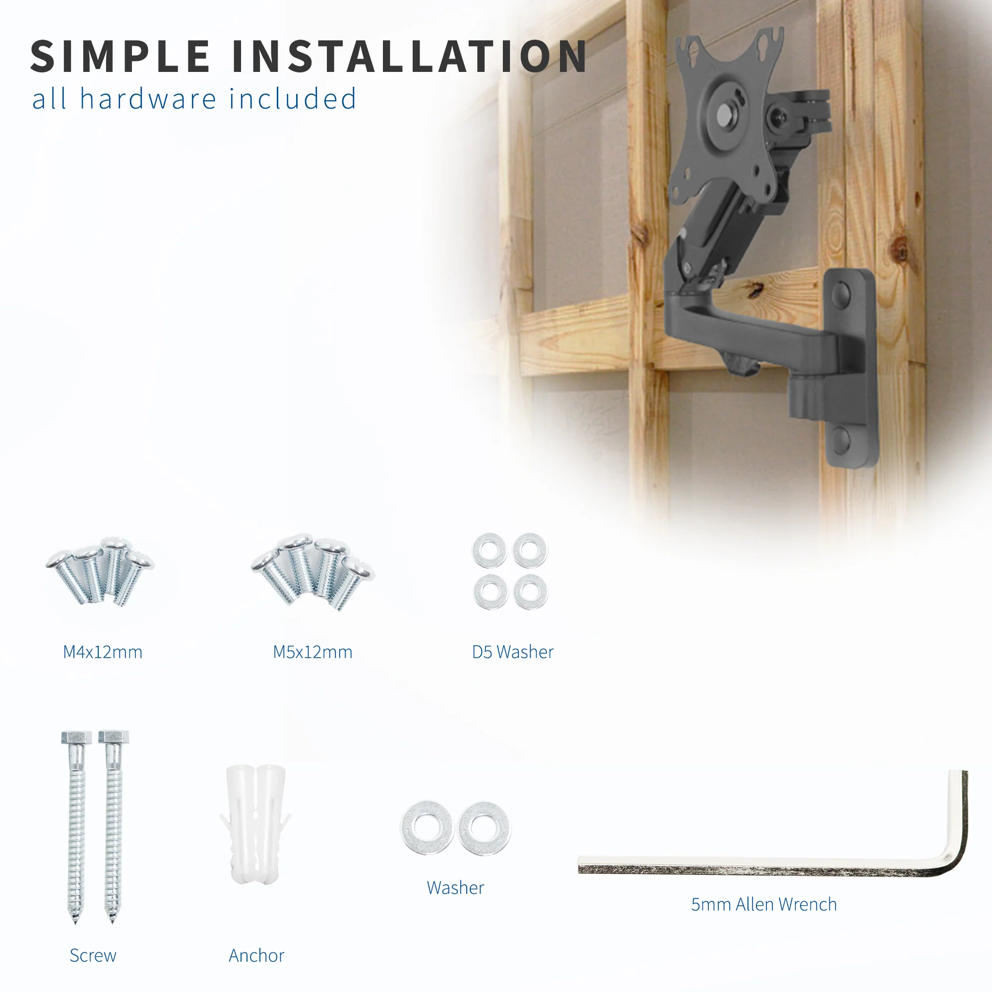 Premium Aluminum Single 17" to 32" Monitor Wall Mount - Image 8