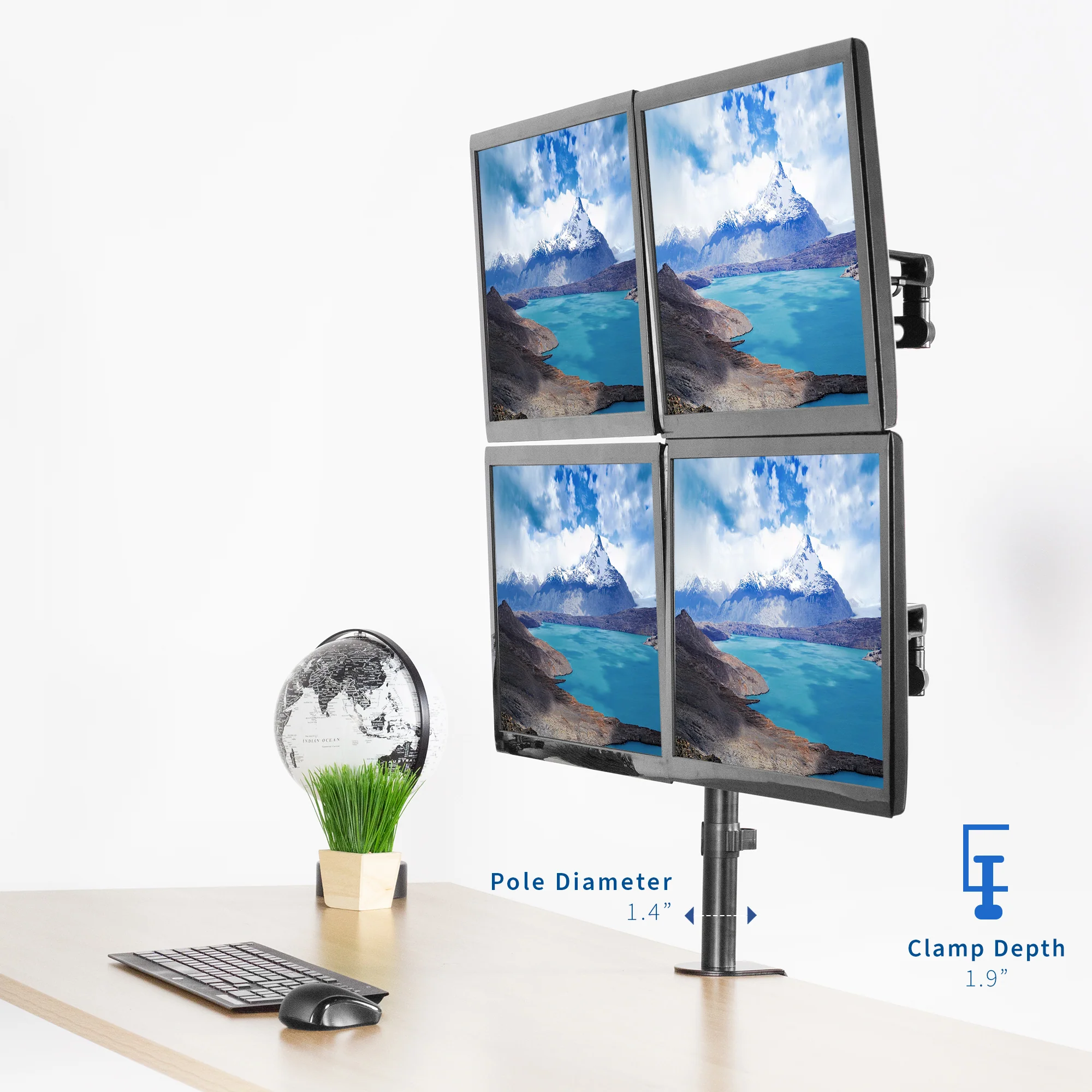 Quad 17” to 32” Monitor Desk Mount - Image 3